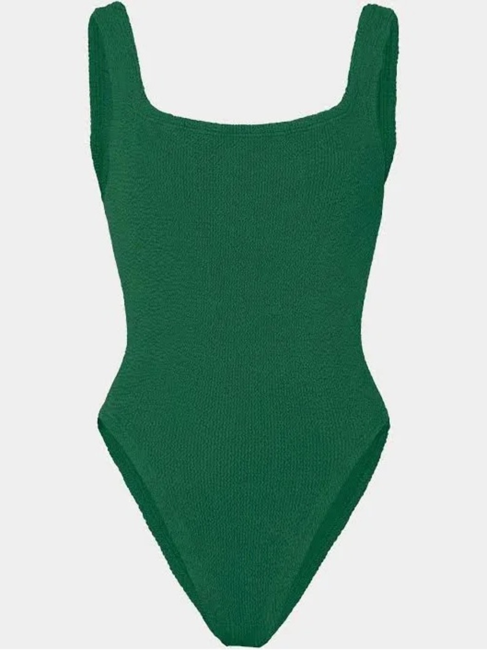 Hunza G classic square one piece in forest green metallic
